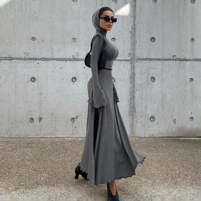 Ootddress Loose Side Slit Skirt Two Piece Sets Womens Outfits 2025 Women Dress Sets Short Long Sleeve Hoodies And Skirts Suit Femme 21 Ootddress Loose Side Slit Skirt Two Piece Sets Womens Outfits 2025 Women Dress Sets Short Long Sleeve Hoodies And Skirts Suit Femme