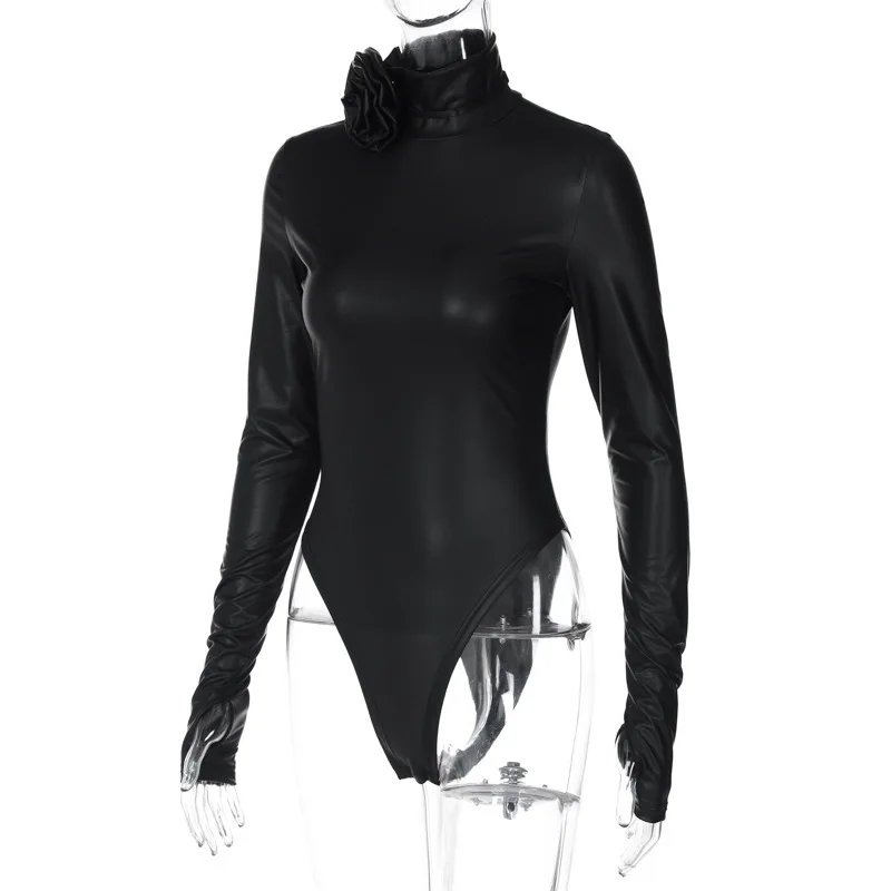 Ootddress Flower Sexy Bodysuit Women Shapewear Long Sleeve High Waist Slim Bodycon One Piece Hot Girl Harajuku Y2k Body Suit Ladies