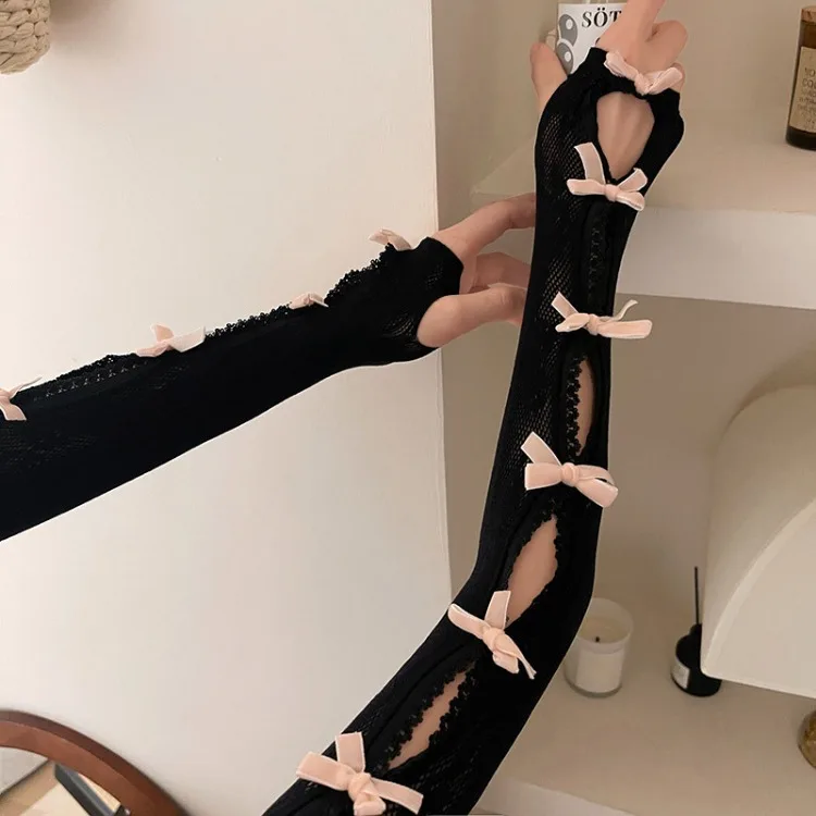 Lace Oversleeve Wraps Bowknot Fingerless Gloves Y2k Arm Warmers Women's Lolita Accessories Lace Cuffs Party Glove With Bow 2025 10 Lace Oversleeve Wraps Bowknot Fingerless Gloves Y2k Arm Warmers Women's Lolita Accessories Lace Cuffs Party Glove With Bow 2025