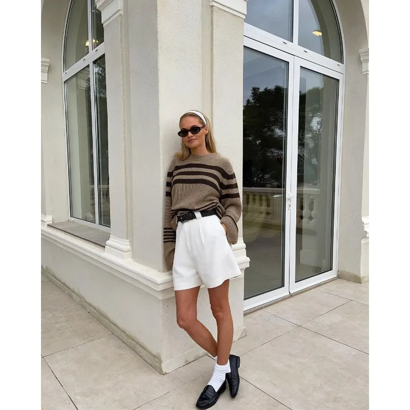 Ootddress Striped Casual Knitwear Top Female Loose Autumn 2025 High Waist Contrast Knit Sweater Slim Patchwork Streetwear Pullover 9 Ootddress Striped Casual Knitwear Top Female Loose Autumn 2025 High Waist Contrast Knit Sweater Slim Patchwork Streetwear Pullover