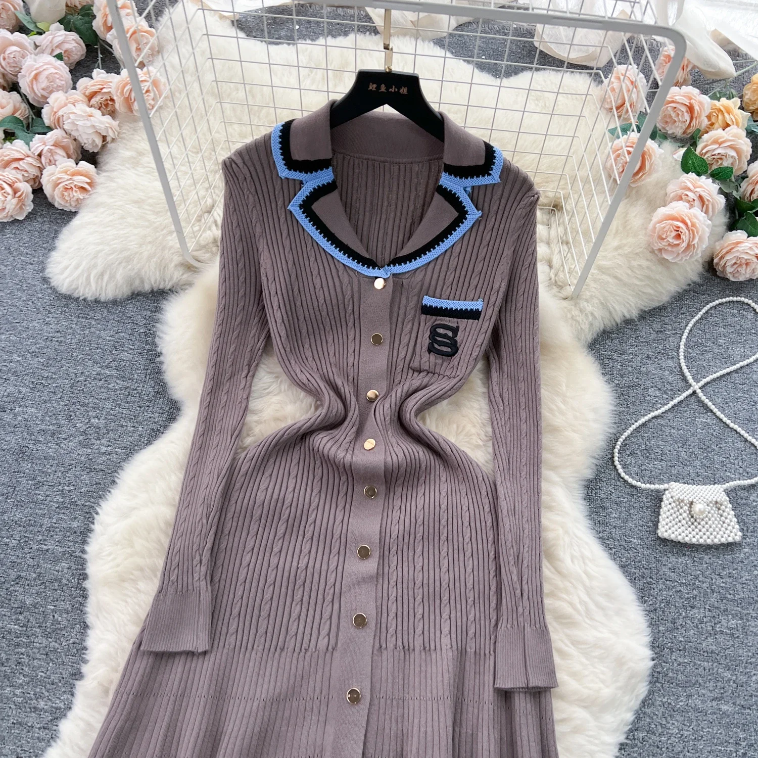 Women Elegant Knitted Dress Spring Autumn Long Sleeve Sexy V-neck Bodyon Dresses Ladies Slim A-line Single Breasted Sweater Robe 13 Women Elegant Knitted Dress Spring Autumn Long Sleeve Sexy V-neck Bodyon Dresses Ladies Slim A-line Single Breasted Sweater Robe