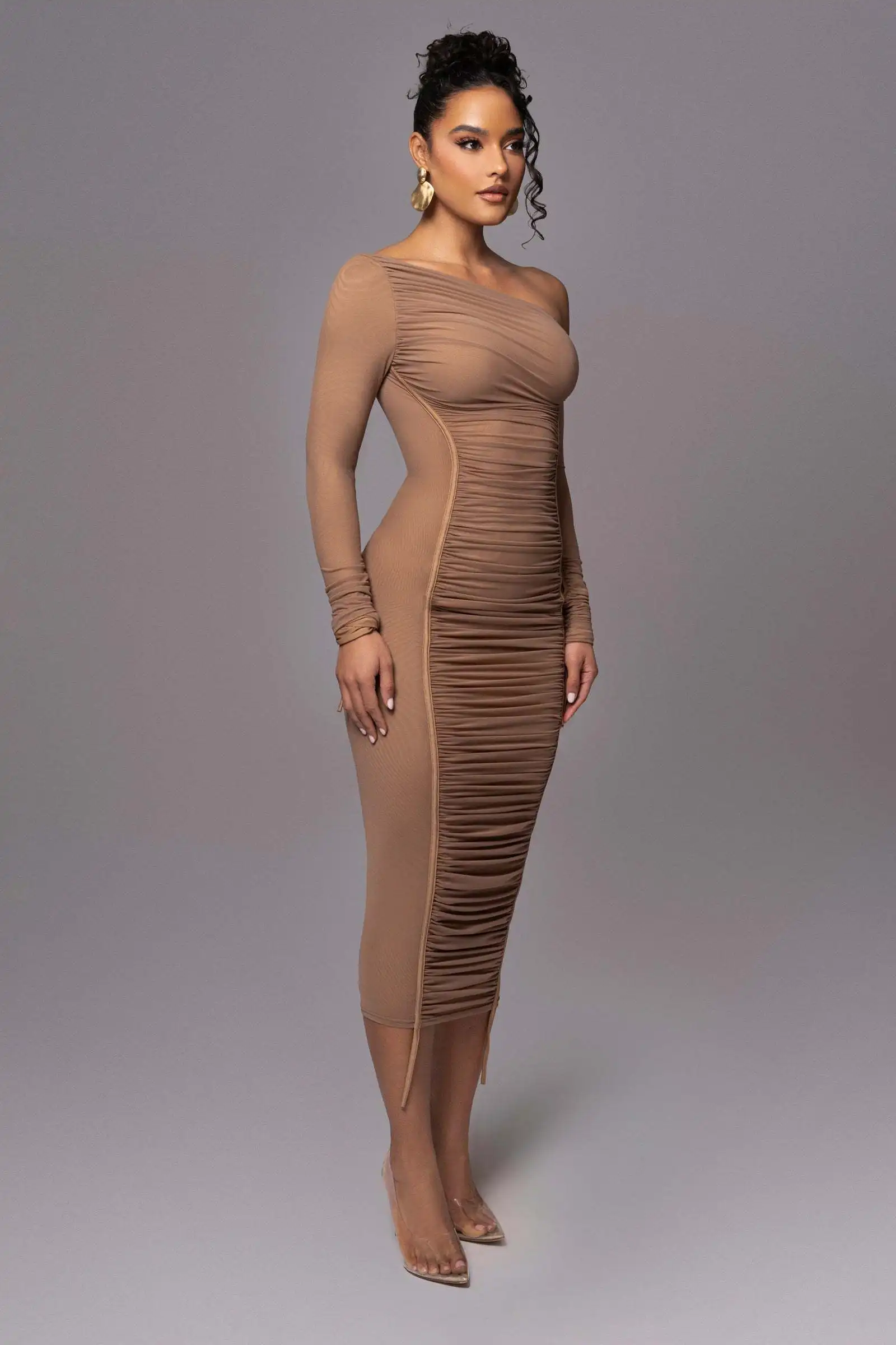 67a4c3ec9b6b4c5caaf76bbda7e926d74a2885673d74a-NZ3lAx - 副本.jpg Ootddress Elegant Long Sleeved Mesh Patchwork Dress For Women Elastic Tight Double Layered Vestidos Sheath Party Evening Dress