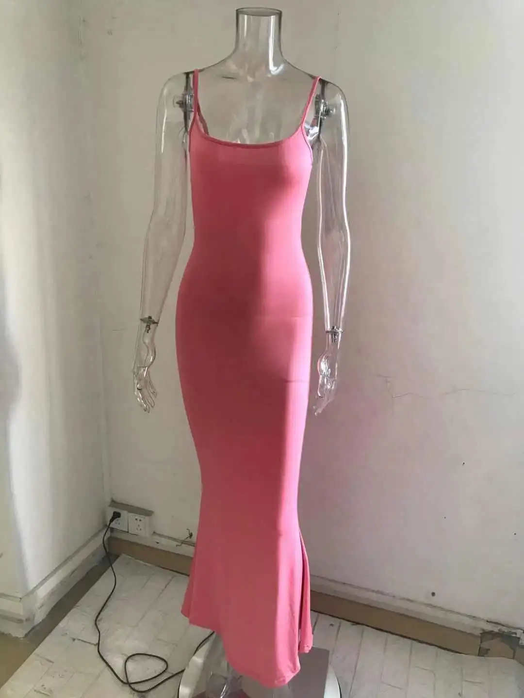 Dresses For Women 2025 Sexy Spaghetti Strap Black Long Dress Evening Y2k Sleeveless Solid Skinny Bodycon Maxi Vestidos