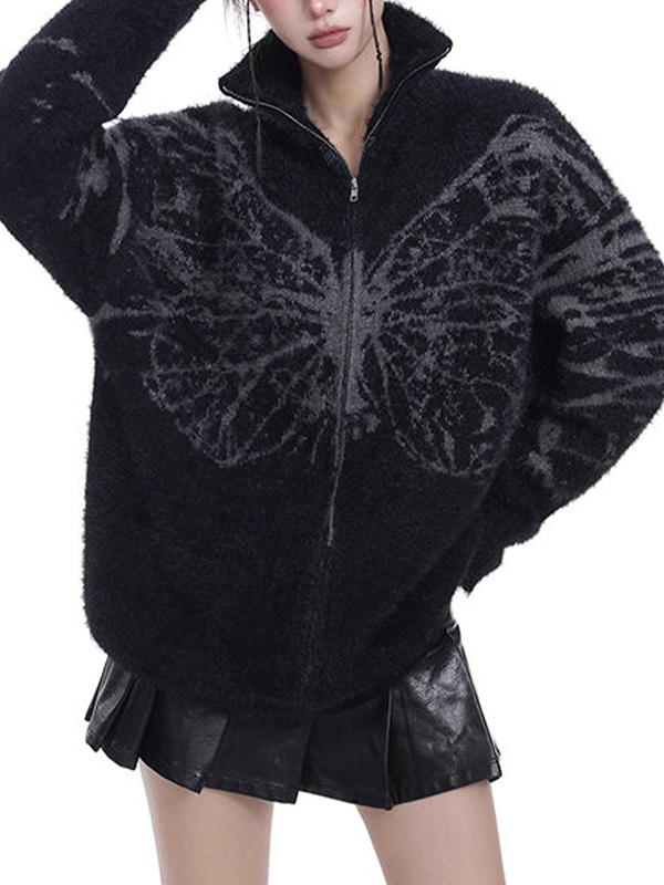 Turtleneck Zipper Sweater Cardigan