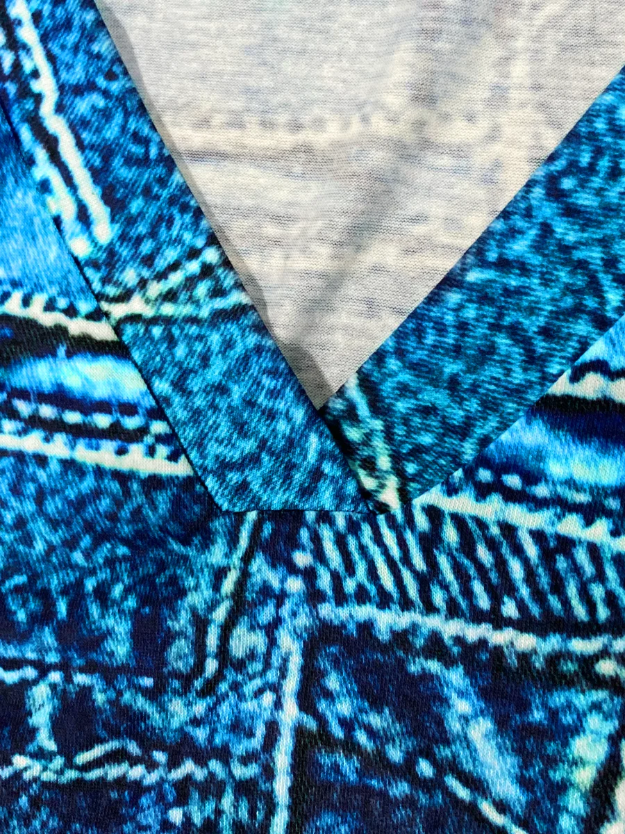 Plus Size Imitation Denim V Neck Pocket Design Dress Women's T-Shirt Summer Loose Dress Vestidos 18 Plus Size Imitation Denim V Neck Pocket Design Dress Women's T-Shirt Summer Loose Dress Vestidos