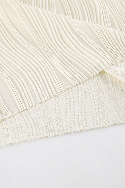 Beige Knit One Shoulder Mermaid Bodycon Dress