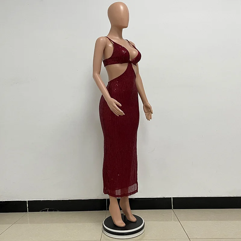 Sexy Hollow High Waist Slit Evening Dress Fashion Sequined Backless Sleeveless Elegant Party Dresses Solid Long Graduation Dress 59 Sexy Hollow High Waist Slit Evening Dress Fashion Sequined Backless Sleeveless Elegant Party Dresses Solid Long Graduation Dress