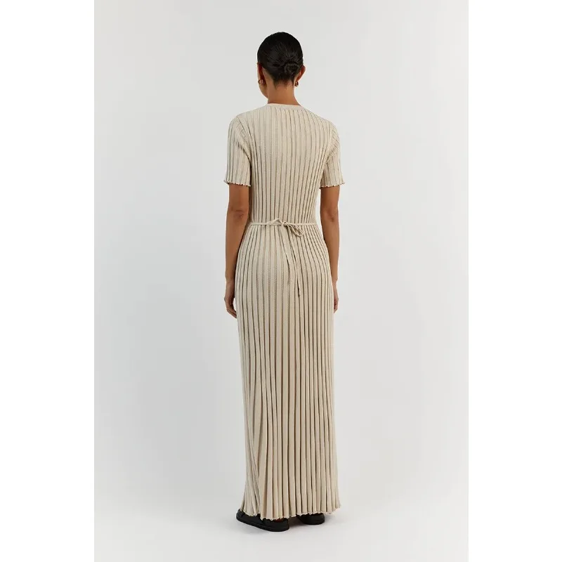 Ootddress Ribbed Short Sleeve Casual Maxi Dress Knitwear Lace-Up High Waist Solid Patchwork Dress Autumn Female Knit Dress New 10 Ootddress Ribbed Short Sleeve Casual Maxi Dress Knitwear Lace-Up High Waist Solid Patchwork Dress Autumn Female Knit Dress New