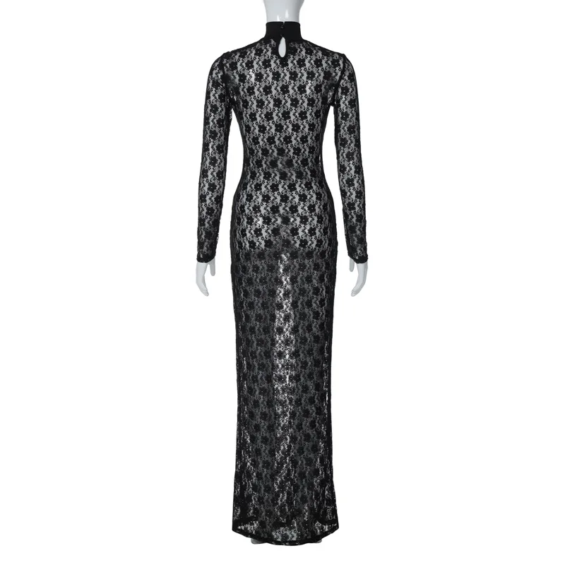 Ootddress See-through Mesh Tight Maxi Dress Sexy Hollow Out Lace Mesh Patchwork Women Fashion Full Sleeve Banquent Long Dress 2025 9 Ootddress See-through Mesh Tight Maxi Dress Sexy Hollow Out Lace Mesh Patchwork Women Fashion Full Sleeve Banquent Long Dress 2025