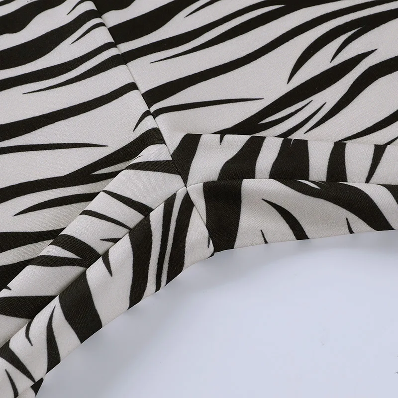 Ootddress Female Trousers Casual Zebra Print Straight Leg Pants Split Out Spring Women Streetwear High Waist Fashion Ladies Pants