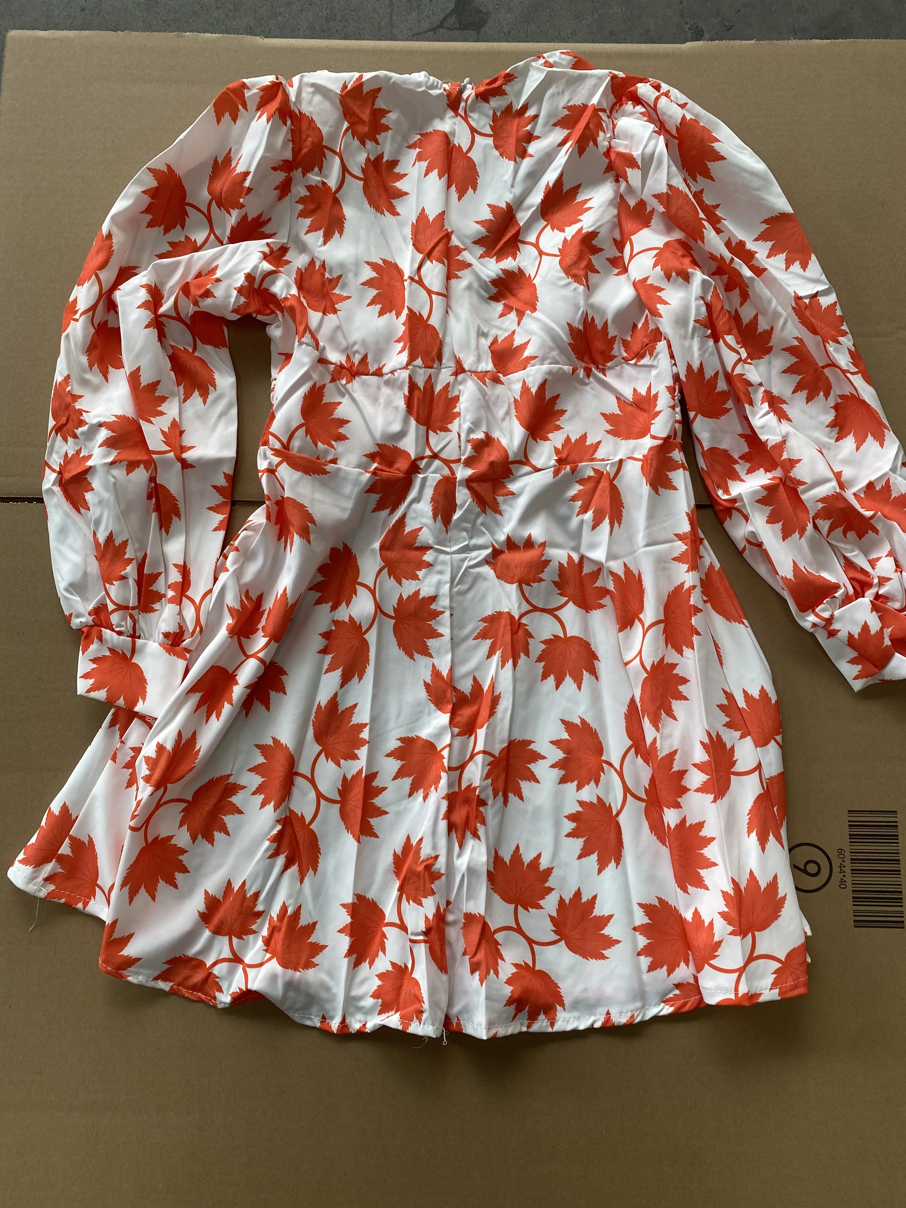 Sweet 2025 Fashion Dress Deep V Neck Floral Print Mini A Line Cleavage Women Clothings Summer Long Sleeve Lady Outfits