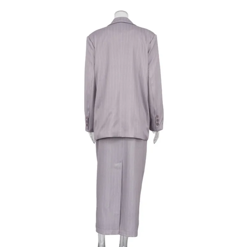 Ootddress Oversized Blazer Suits For Women Loose Slit High Waist Skirts Femme New Street Casual Blazers 2 Piece Sets Womens Outfits