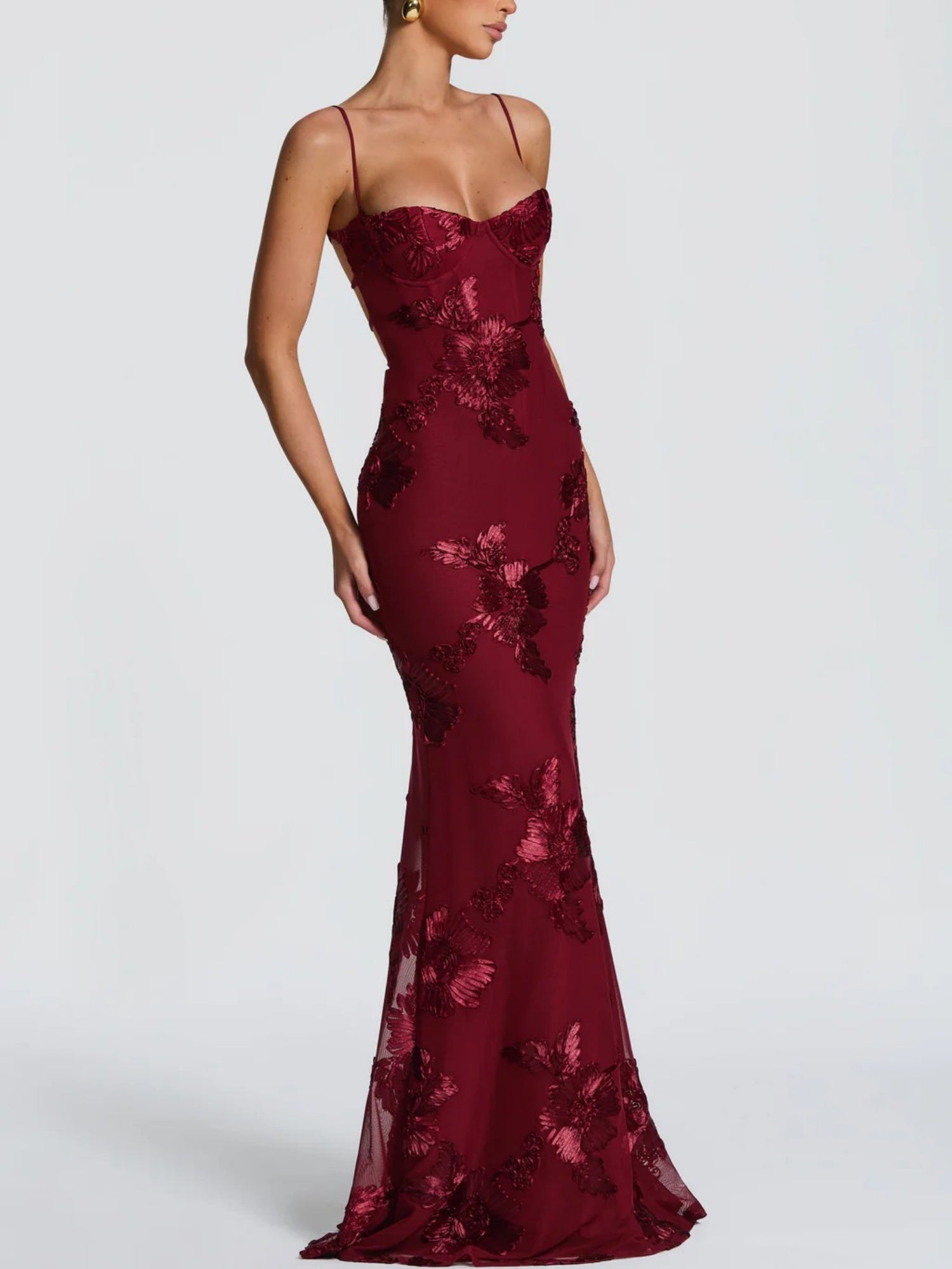 Printed Camisoles Waist-cinching And Hip-hugging Maxi Dresses