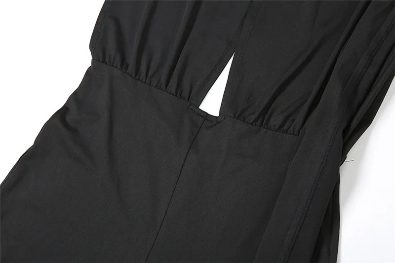 Ootddress Lace Up Backless Jump Suits For Women Sexy Slim Bodycon One Piece Jusmpuit Femme Side Split Hollow Out Jumpsuits Ladies