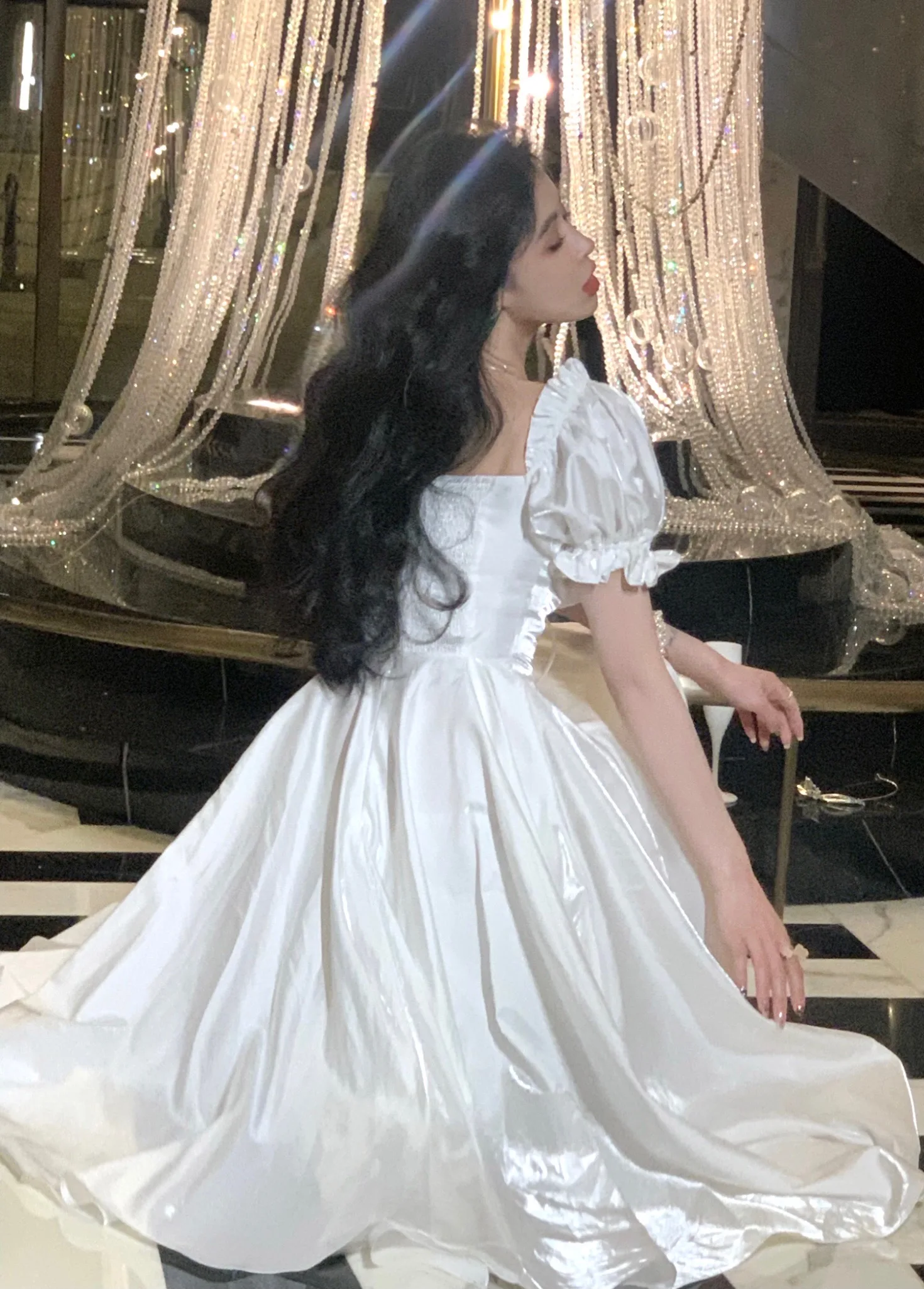 Elegant Evening Party Dress Women 2025 Spring Summer Prom Robe Vestidos Korean A-line Princess Romantic Graduation Dresses New