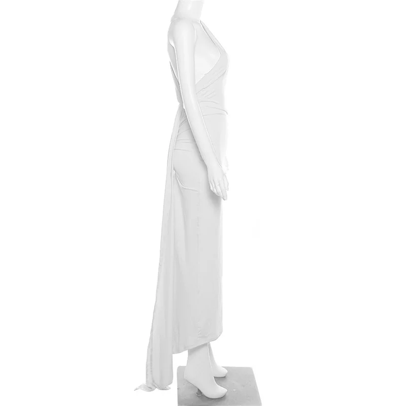 Ootddress Sexy Backless Hanging Neck Bodycon Evening Dress For Women Strapless Max Female Dress Charming Club Party Prom Dress