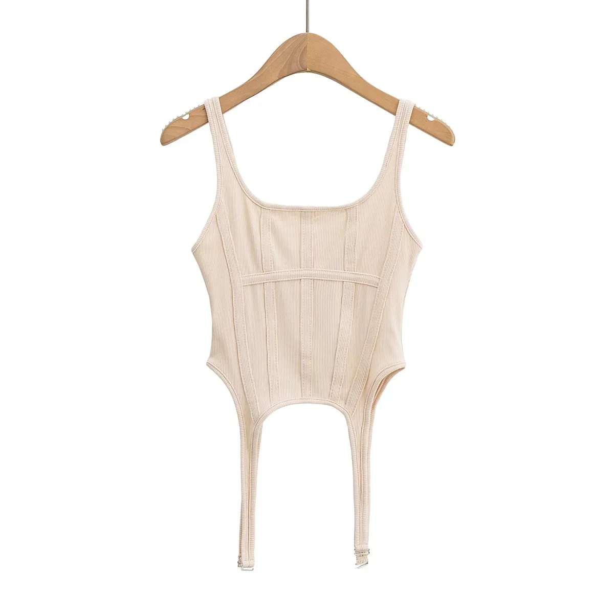 Ootddress Y2k Croset Top Women Summer Fashion Vintage Irregular Rib Knitted Sleeveless Slim Cropped Tops Feminino Sexy Tank Top