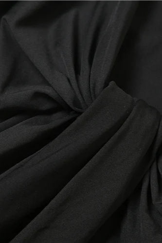 Scoop Neck Knotted Waist Double Side Slit Bodycon Maxi Dress