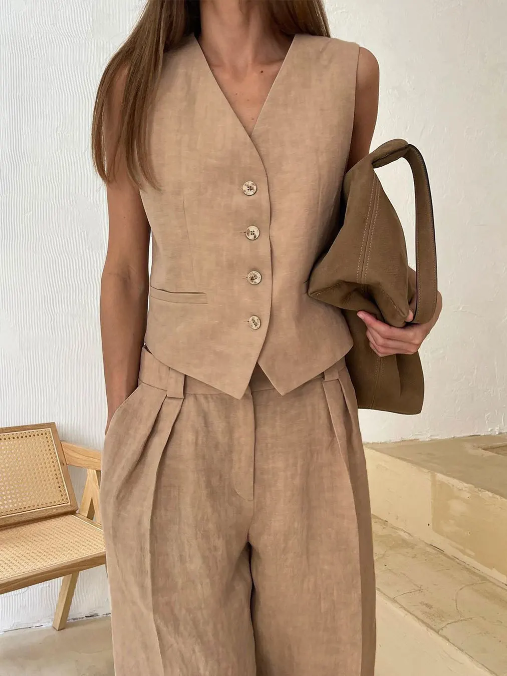 Ootddress 2 Piece-Set Fashion Women Wide Leg Trousers Patchwork High Waist Casual Straight Legg Outfits Vestidos Women's Pants Sets 21 Ootddress 2 Piece-Set Fashion Women Wide Leg Trousers Patchwork High Waist Casual Straight Legg Outfits Vestidos Women's Pants Sets