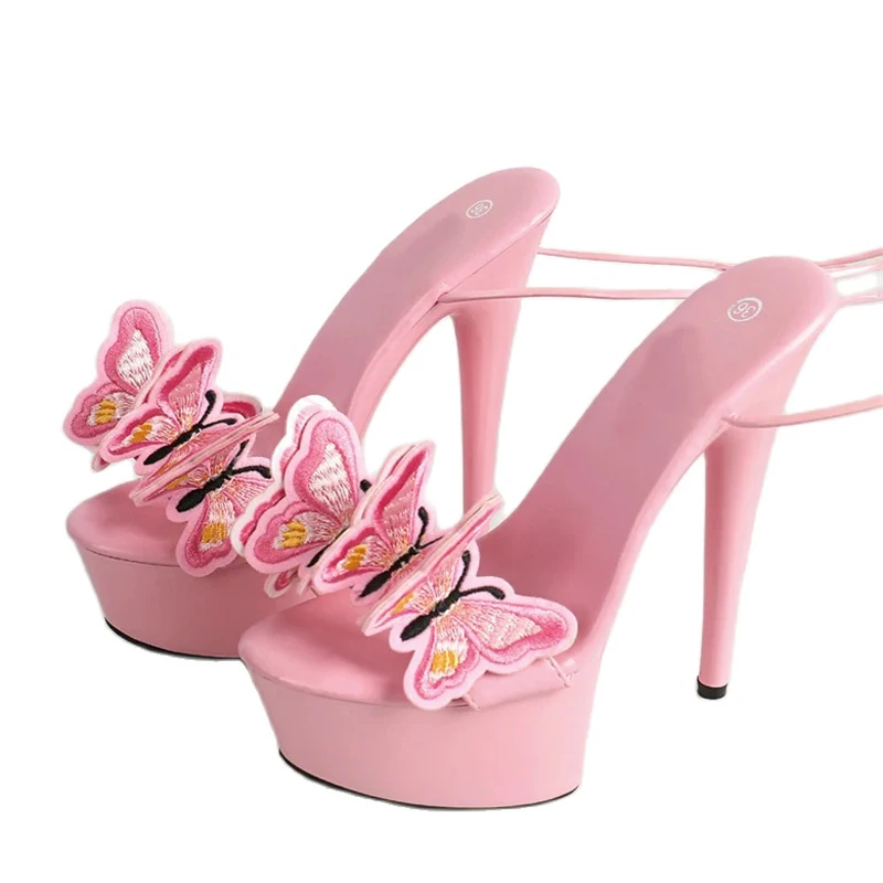 Liyke Handmade Butterfly Embroidery Cross Ankle Strap High Heels Platform Sandals 13 Liyke Handmade Butterfly Embroidery Cross Ankle Strap High Heels Platform Sandals