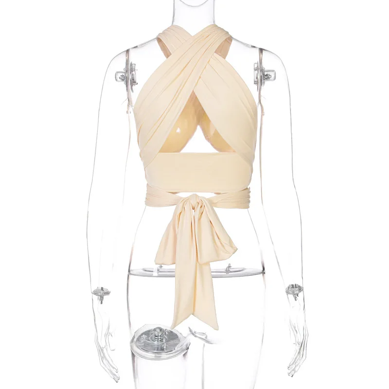 Ootddress DIY Summer Tops For Women 2025 Hot Sale Y2K Style Bandage Halter Crop Top All-Match Camis Fitness Female Beach Party Wear 18 Ootddress DIY Summer Tops For Women 2025 Hot Sale Y2K Style Bandage Halter Crop Top All-Match Camis Fitness Female Beach Party Wear
