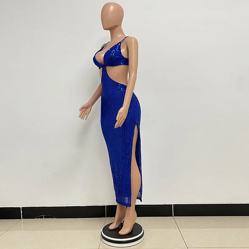 Sexy Hollow High Waist Slit Evening Dress Fashion Sequined Backless Sleeveless Elegant Party Dresses Solid Long Graduation Dress 42 Sexy Hollow High Waist Slit Evening Dress Fashion Sequined Backless Sleeveless Elegant Party Dresses Solid Long Graduation Dress