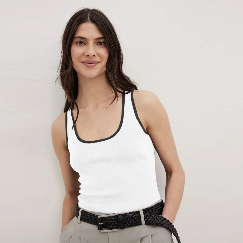 Ootddress Casual For Women Contrast Y2k Top Vest Backless Patchwork Pullover Top Slim Sheer Tracksuit Summer Cute Female Tank Top