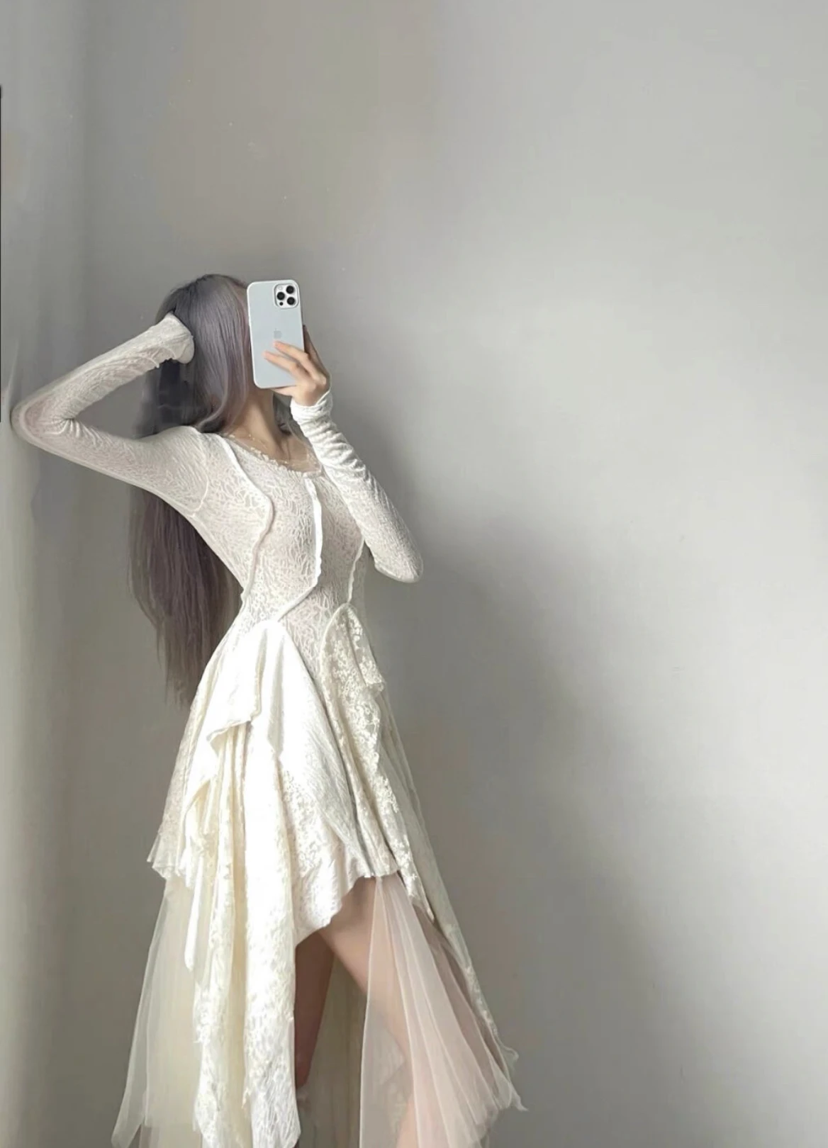 French Vintage Elegant Lace Dress Women 2025 Spring Summer New Irregular Splicing Long Bridesmaid Evening Party Dress Prom Robe