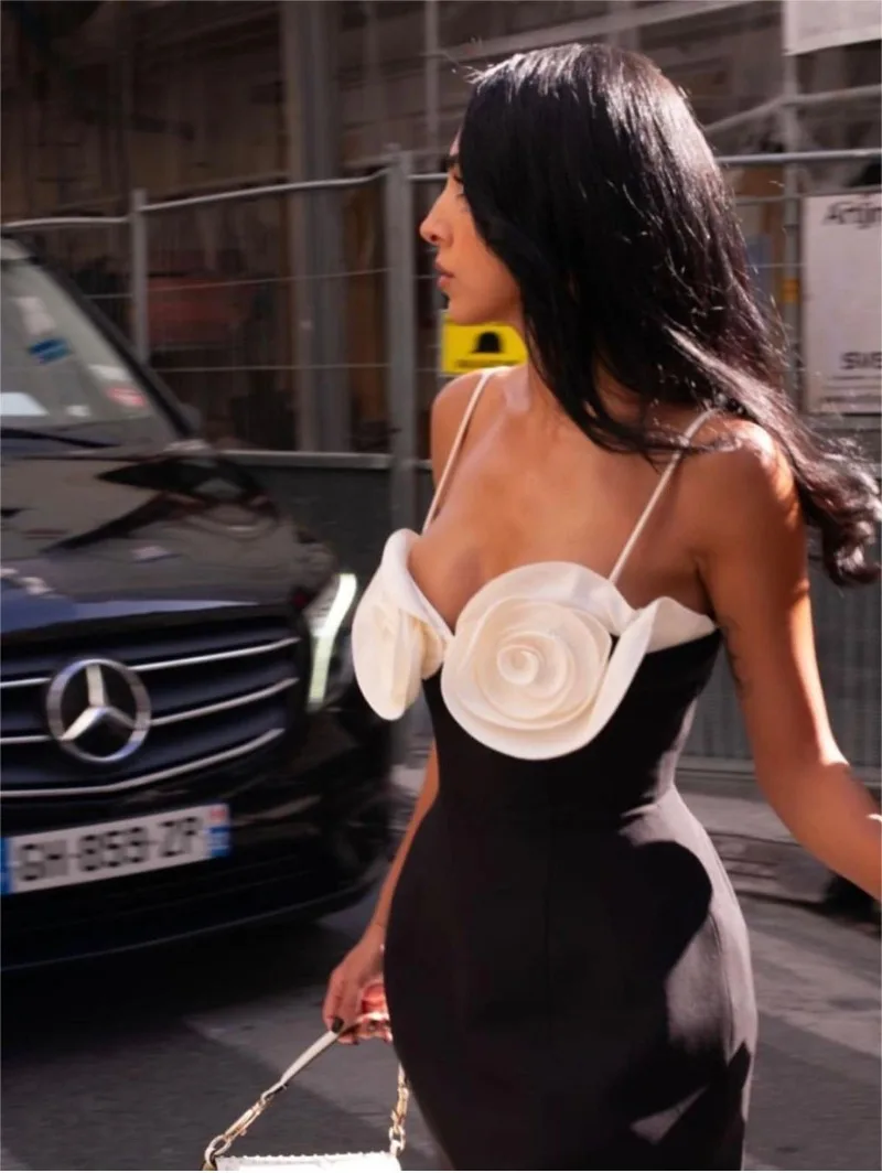 Ootddress Flower Sundress For Women Fashion Sleeveless Sexy Off Shoulder A-line Dresses Lady Party Elegant Evening Dress Female New