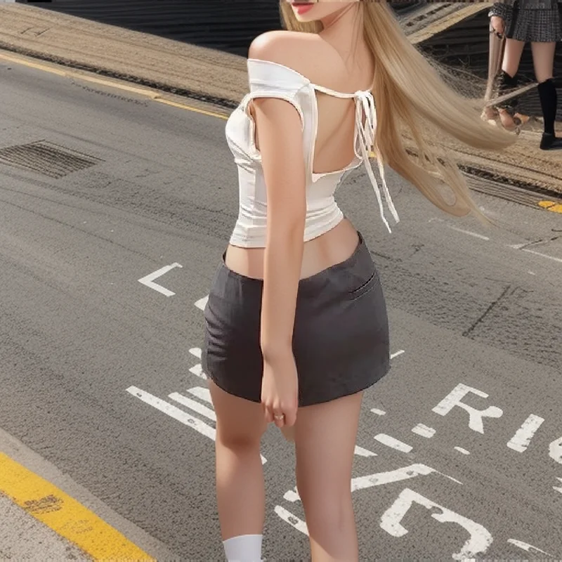 Asymmetric Crop Top Women 2025 T-shirt White Off Shoulder Female Sleeveless Sexy Tops Fashion Streetwear Summer Casual Tee Shirt 7 Asymmetric Crop Top Women 2025 T-shirt White Off Shoulder Female Sleeveless Sexy Tops Fashion Streetwear Summer Casual Tee Shirt
