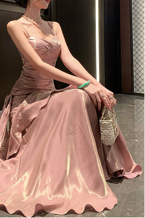 Chiffon Spaghetti Strap Maxi Dress