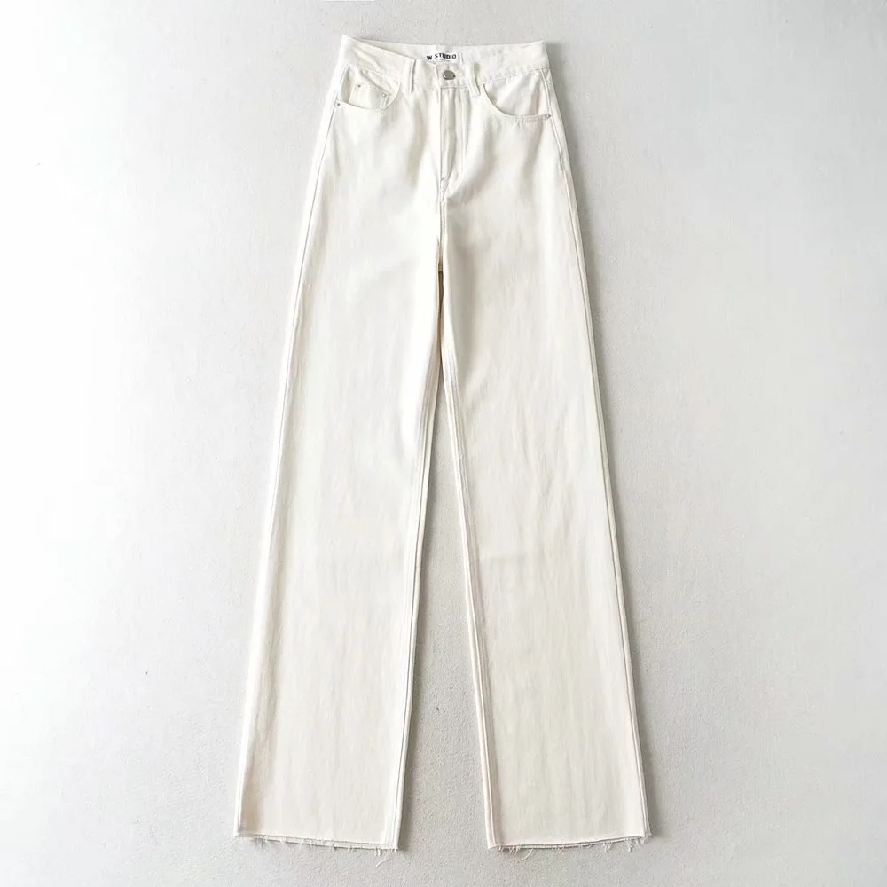 Ootddress 2025 Fashion Women's Jeans Bottom Casual Straight Leg Baggy Jeans Fall Boyfriend Long Trousers High Waist Denim Pants