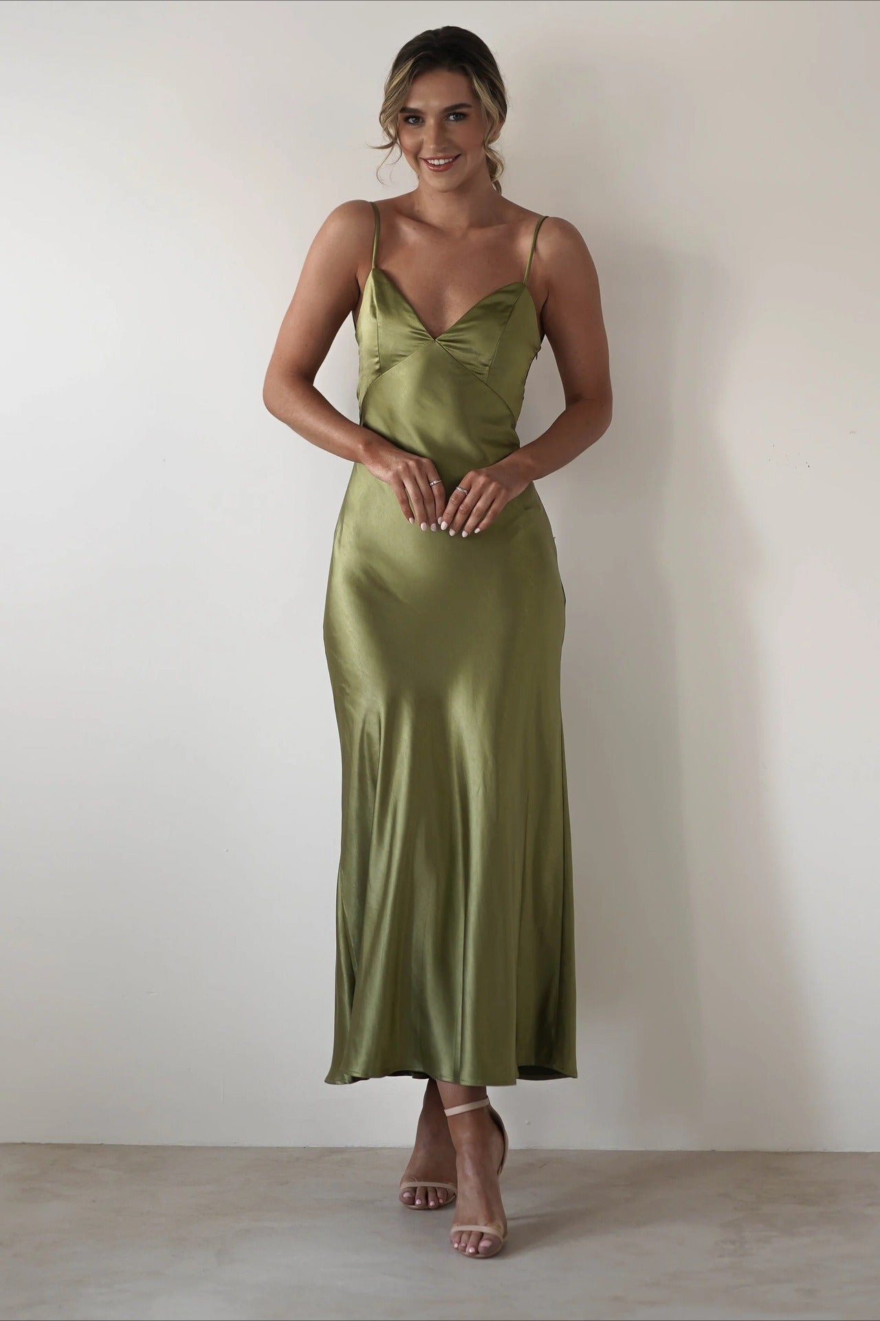 Satin Backless Tie Dress