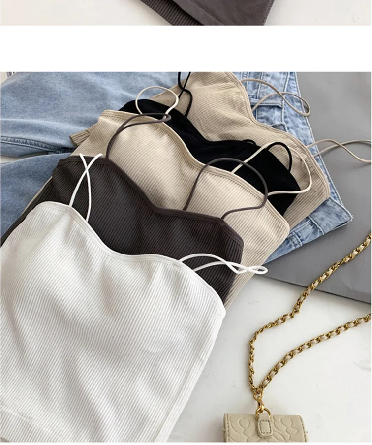 Ootddress Women Spaghetti Strap Tank Top Summer Casual Basic Sleeveless White Corset Top Streetwear Short Ribbed Knit Vest 2025