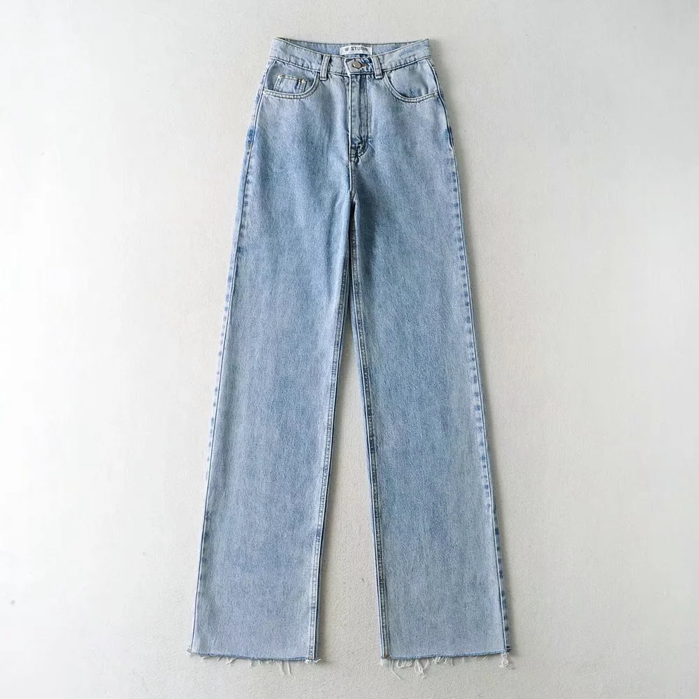 Ootddress 2025 Fashion Women's Jeans Bottom Casual Straight Leg Baggy Jeans Fall Boyfriend Long Trousers High Waist Denim Pants