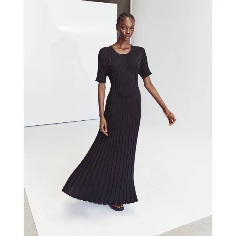 Ootddress Ribbed Short Sleeve Casual Maxi Dress Knitwear Lace-Up High Waist Solid Patchwork Dress Autumn Female Knit Dress New 16 Ootddress Ribbed Short Sleeve Casual Maxi Dress Knitwear Lace-Up High Waist Solid Patchwork Dress Autumn Female Knit Dress New