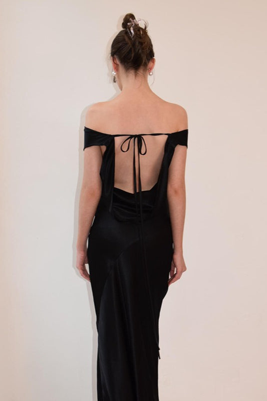 Satin Cowl Neck Wide Strap Slip Maxi Dress