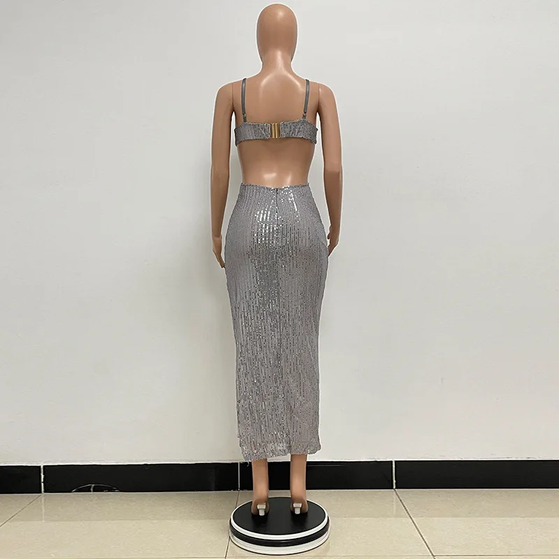 Sexy Hollow High Waist Slit Evening Dress Fashion Sequined Backless Sleeveless Elegant Party Dresses Solid Long Graduation Dress 84 Sexy Hollow High Waist Slit Evening Dress Fashion Sequined Backless Sleeveless Elegant Party Dresses Solid Long Graduation Dress