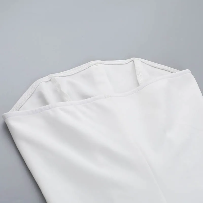JULISSA MO Sexy Strapless Pleated Women Dress White Single Breasted High Waist Dress Female Summer Skinny Elegant Party Clubwear