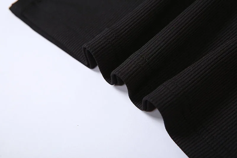 Ootddress Knitted Women Bodycon Dress Sexy V-Neck Short Sleeve Split Long Dresses Autumn Black High Street Casual Party Vestidos 22 undefined