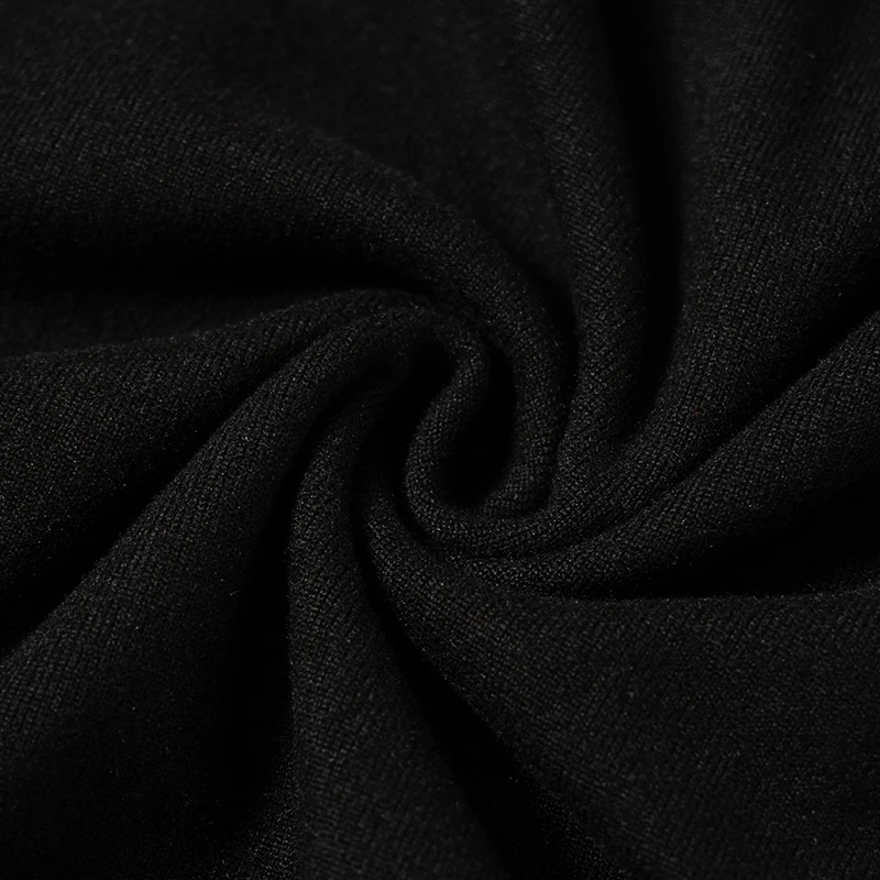 Black Noble Simple Dress High Collar Long Sleeve Basic Fishtail Prom Occasion Slim Dress Streetwear For Autumn 16 Black Noble Simple Dress High Collar Long Sleeve Basic Fishtail Prom Occasion Slim Dress Streetwear For Autumn