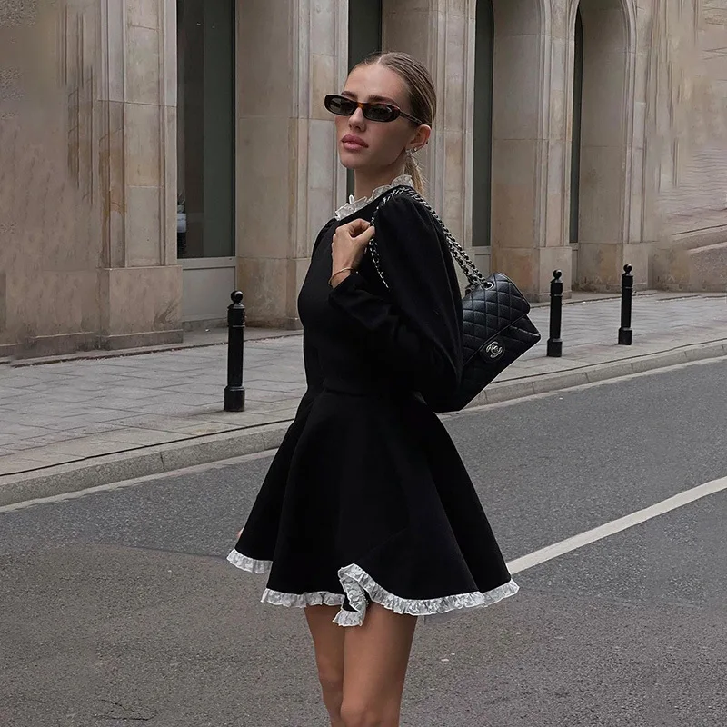 Ootddress Splice Lace Mini Dress For Women High Waist Slim Elegant Dresses Femme Wedding Retro Temperament Dress Womens Clothes New 13 Ootddress Splice Lace Mini Dress For Women High Waist Slim Elegant Dresses Femme Wedding Retro Temperament Dress Womens Clothes New