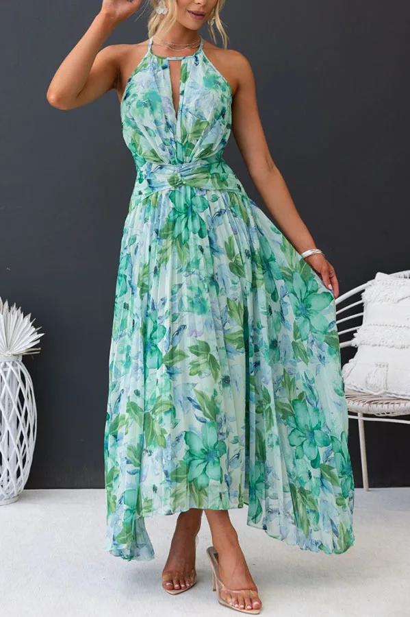 Fashion Print Halter Neck Dresses Women Hollow Out Backless Folds Sleeveless Irregular Hem Dress Trendy Lady Summer Vestidos New 12 Fashion Print Halter Neck Dresses Women Hollow Out Backless Folds Sleeveless Irregular Hem Dress Trendy Lady Summer Vestidos New