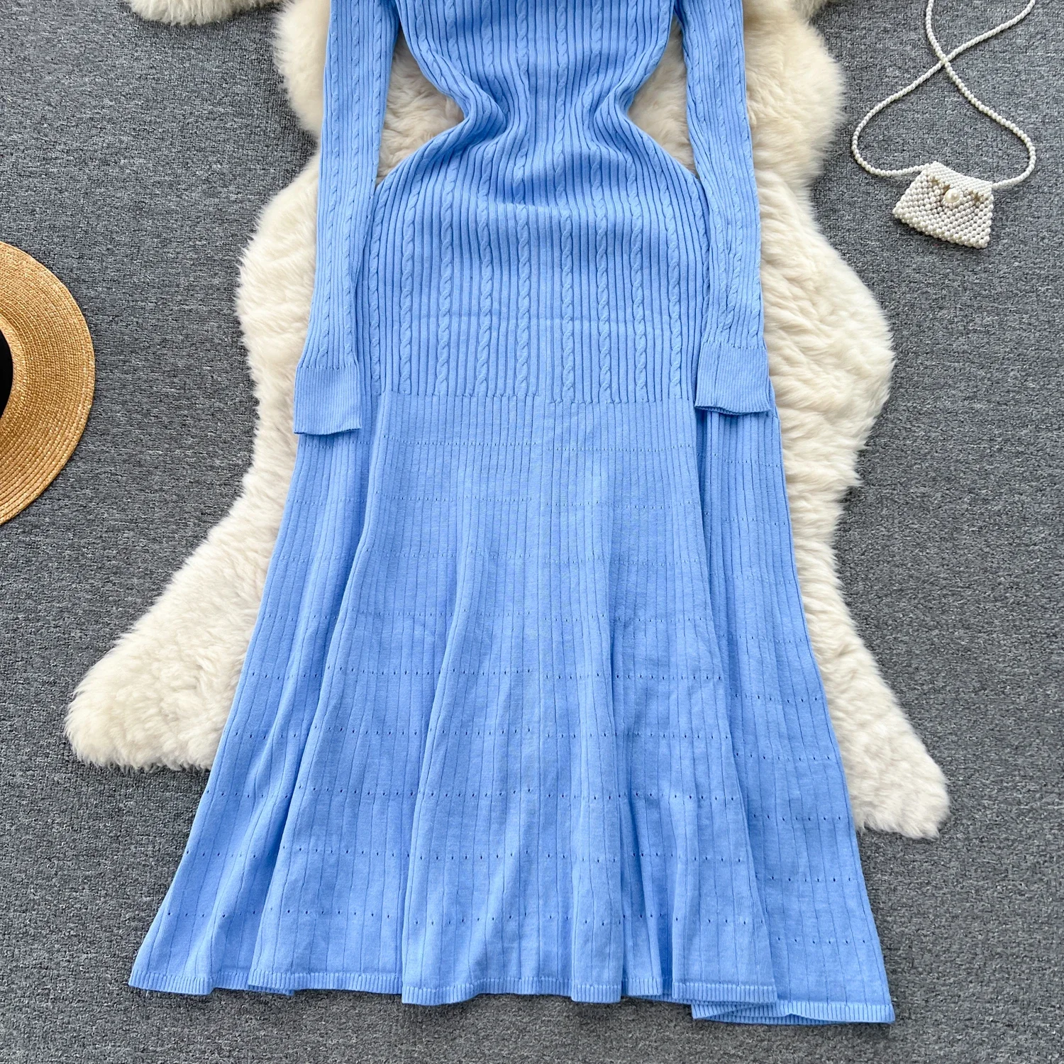 Women Elegant Knitted Dress Spring Autumn Long Sleeve Sexy V-neck Bodyon Dresses Ladies Slim A-line Single Breasted Sweater Robe 24 Women Elegant Knitted Dress Spring Autumn Long Sleeve Sexy V-neck Bodyon Dresses Ladies Slim A-line Single Breasted Sweater Robe