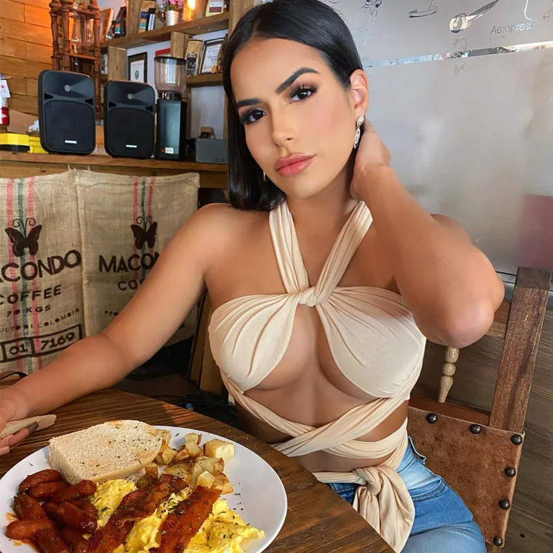 Ootddress DIY Summer Tops For Women 2025 Hot Sale Y2K Style Bandage Halter Crop Top All-Match Camis Fitness Female Beach Party Wear 27 Ootddress DIY Summer Tops For Women 2025 Hot Sale Y2K Style Bandage Halter Crop Top All-Match Camis Fitness Female Beach Party Wear