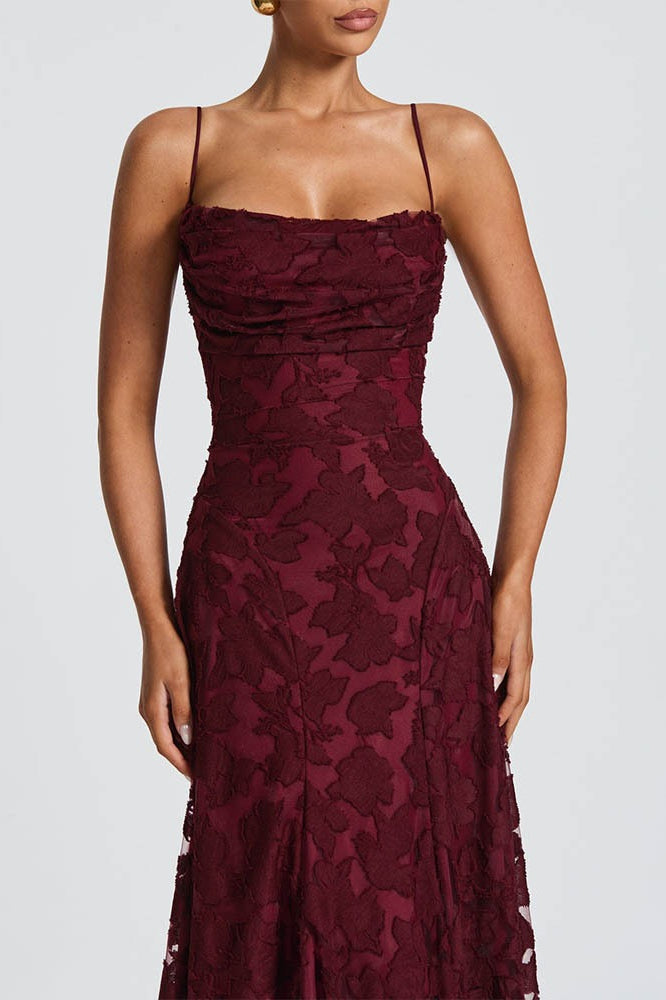 Chiffon Backless Spaghetti Strap Maxi Dress