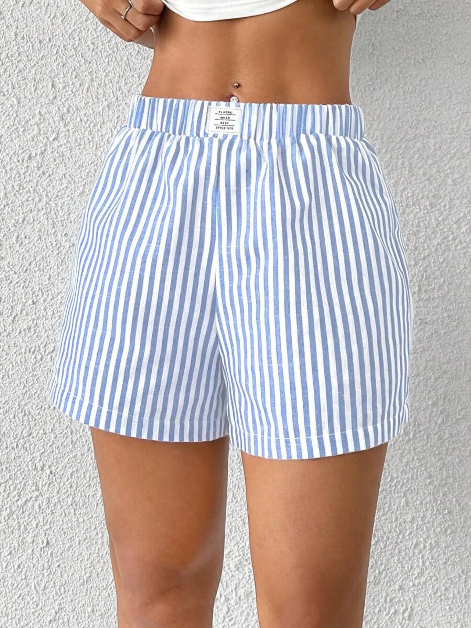 Stripes High-waisted Shorts
