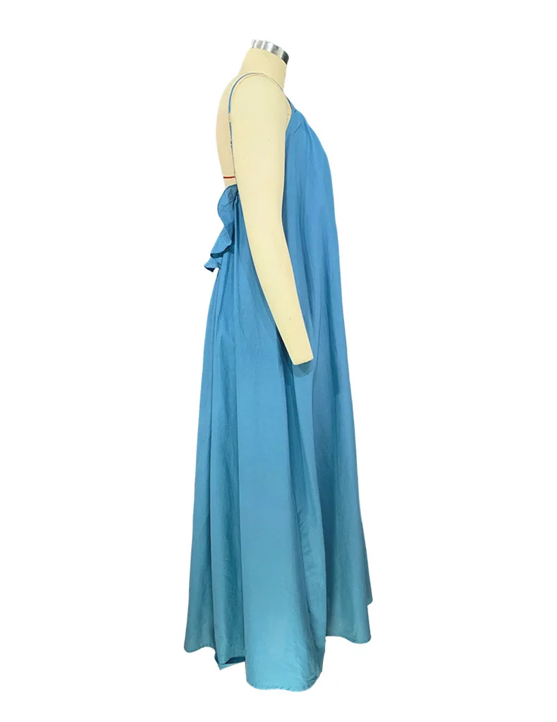Bohemian Solid Color Spaghetti Strap Dresses Women Loose Sexy Backless Beach Vacation Long Dress Female Fashion Casual Vestidos 24 undefined