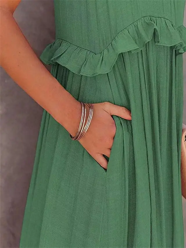 Summer Vacation Style Halter Neck Long Dresses Women Fashion Backless Leace-up Loose Ruffles Beach Dress Elegant Ladies Vestidos 8 Summer Vacation Style Halter Neck Long Dresses Women Fashion Backless Leace-up Loose Ruffles Beach Dress Elegant Ladies Vestidos
