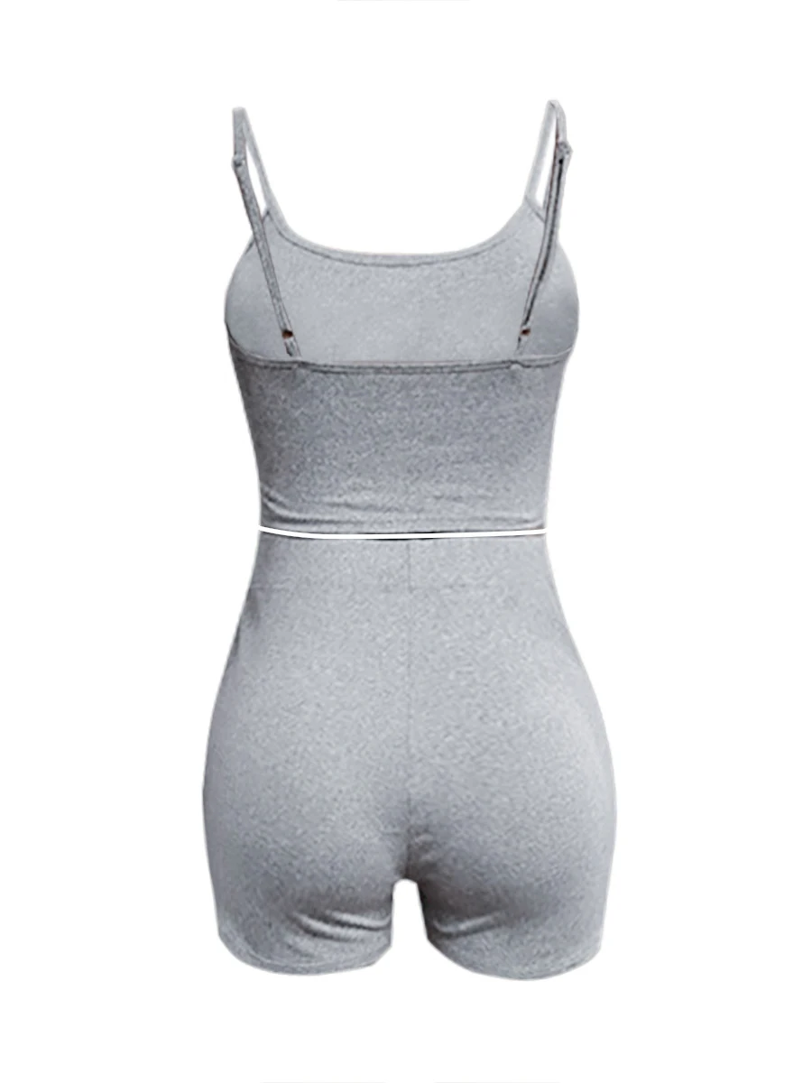 Women Chic Cami Skinny Stretchy Shorts Set Suspenders Top - Stylish and Comfortable